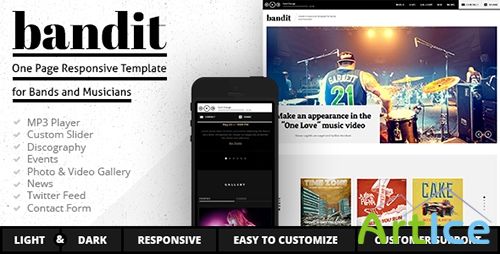 ThemeForest - Bandit - One Page Template for Bands and Musicians - RIP