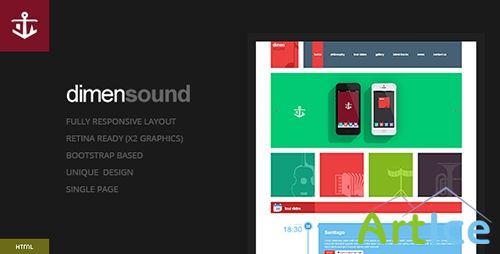 ThemeForest - Dimensound | Flat One-Page Music & Band Template - RIP