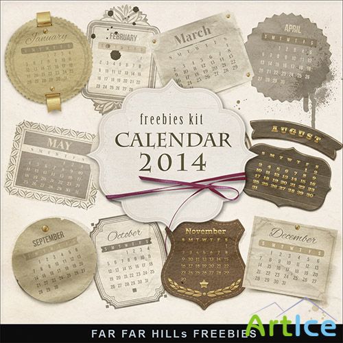 Scrap-kit - Calendar Labels 2014 - 2