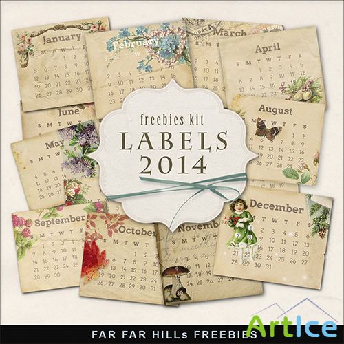 Scrap-kit - Calendar Labels 2014 - 1