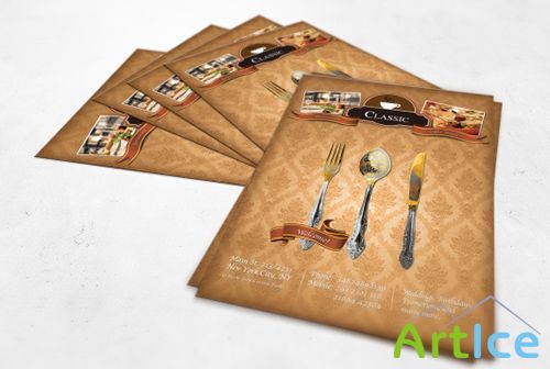 PSD Source - Luxury Restaurant A4 Flyer