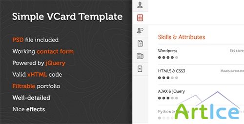ThemeForest - Simple v1.0 - Virtual Business Card Template - FULL