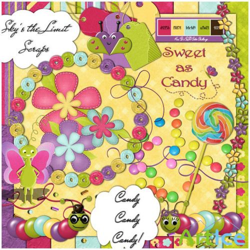 Scrap Kit - Sweet as Candy PNG and JPG Files