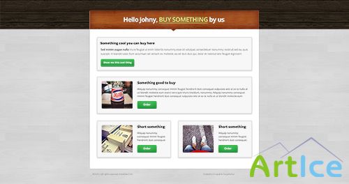 PSD Web Design - Small wood style product subpage