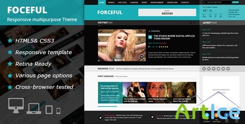 ThemeForest - ForceFul v1.0 - HTML5 Magazine Website Template - FULL