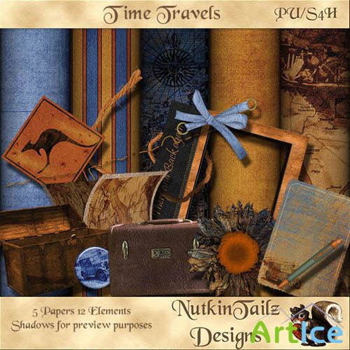 Scrap Set - Time Travels PNG and JPG Files