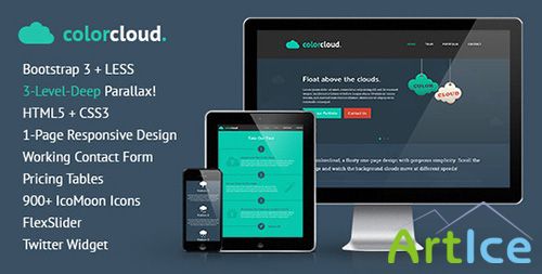 ThemeForest - ColorCloud - One-Page Design, 3-Layer Parallax - RIP