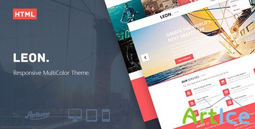 ThemeForest - Leon. - MultiColor Responsive HTML5 Theme - RIP