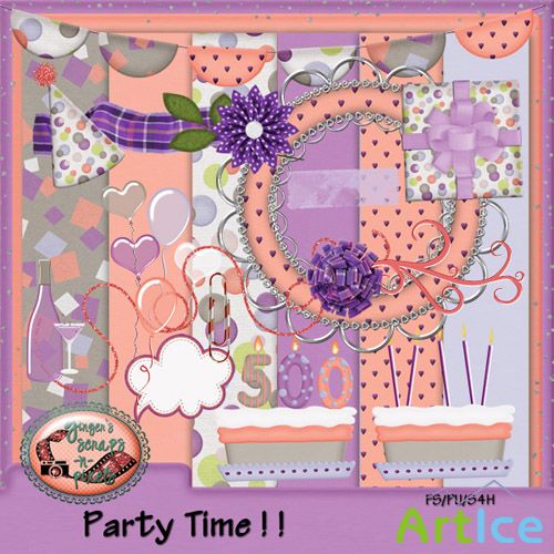Scrap Set - Party Time PNG and JPG Files