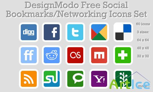 Social Bookmarks/Networking Icons Set