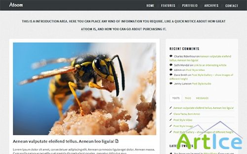 WrapBootstrap - Atoom - Responsive Blog and Portfolio