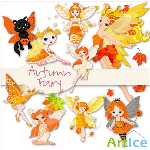 Scrap Kit Autumn Fairy PNG Files