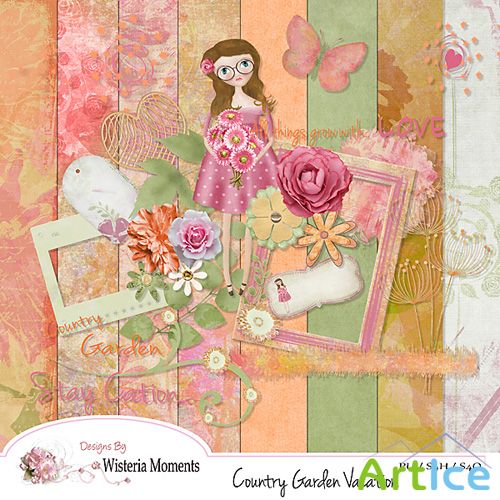 Scrap Set - Country Garden Vacation PNG and JPG Files