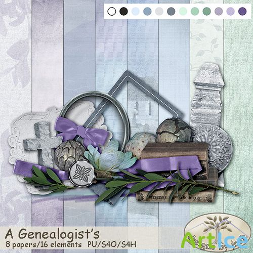 Scrap Set - A Genealogists PNG and JPG Files