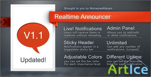 CodeCanyon - Realtime Announcements bar /no reloading required v1.1