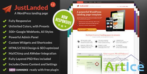 ThemeForest - JustLanded v1.2.10 - WordPress Landing Page