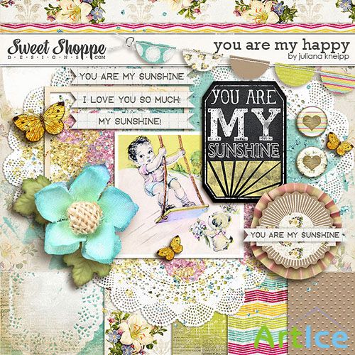 Scrap Set - You are My Happy 3 PNG and JPG Files