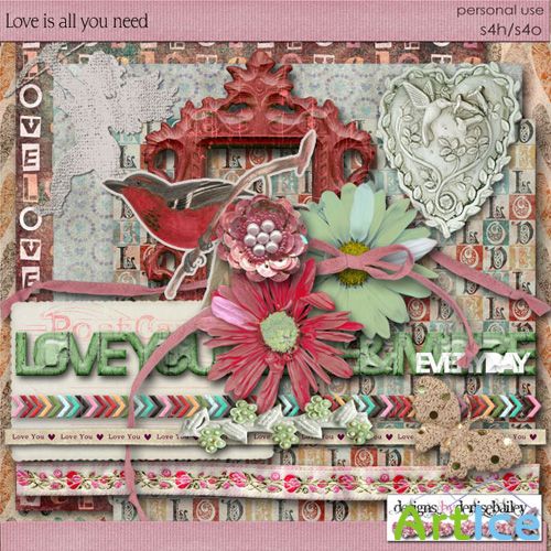 Scrap Set - Love is all You Need PNG and JPG Files