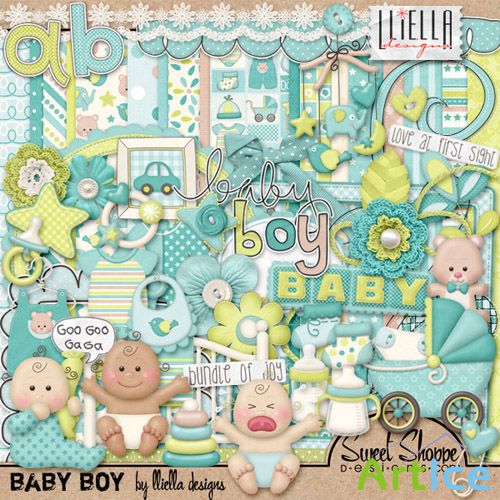 Scrap Set - Baby Boy PNG and JPG Files