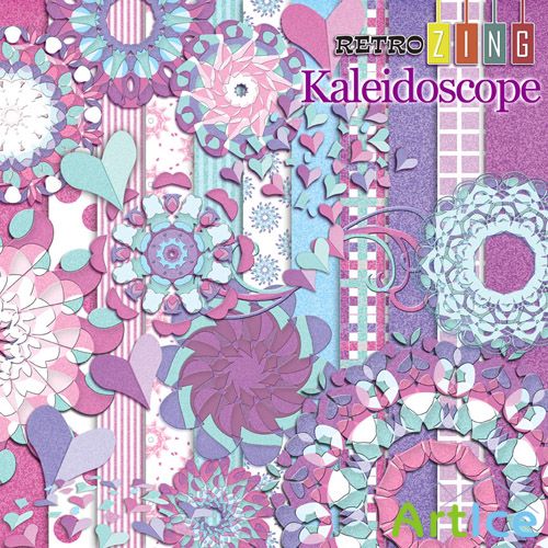 Scrap Set - Kaleidoscope PNG and JPG Files