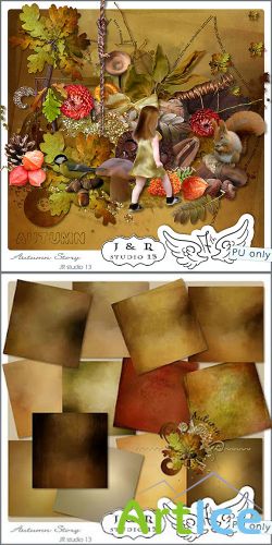 Scrap Kit - Autumn Story PNG and JPG Files