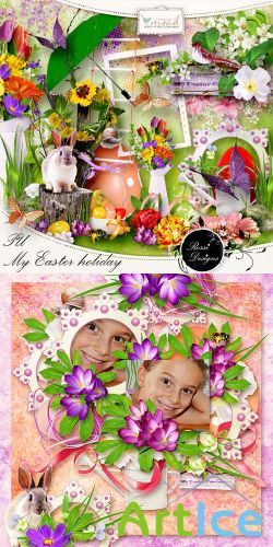 Scrap Set - My Easter Holiday PNG and JPG FIles