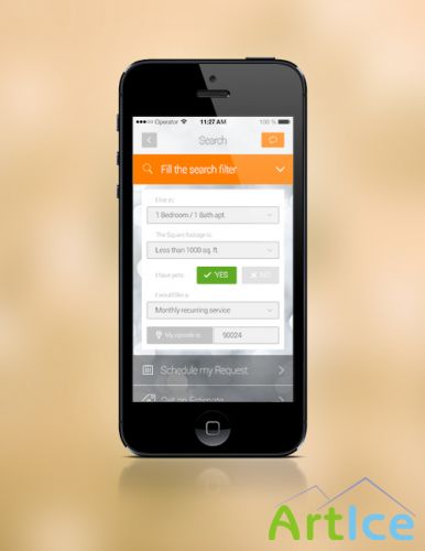PSD Web Design - iOS7 Search Filter Screen