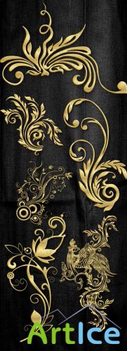 Gold Decor for Graphic Design PNG Files