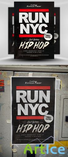 Run Nyc Hip Hop Flyer Template PSD