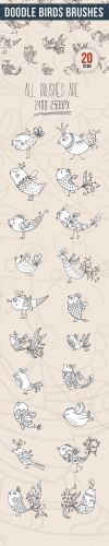 Designtnt - Doodle Birds PS Brushes