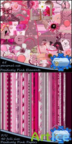 Scrap Set - Positively Pink PNG and JPG Files