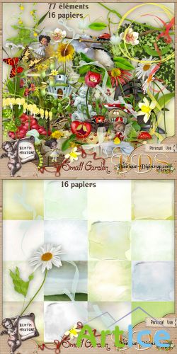 Scrap Kit - Small Garden PNG and JPG Files