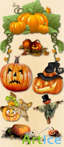 Pumpkins on Halloween PNG Files