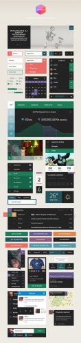 Square User Interface Kit - PSD Template