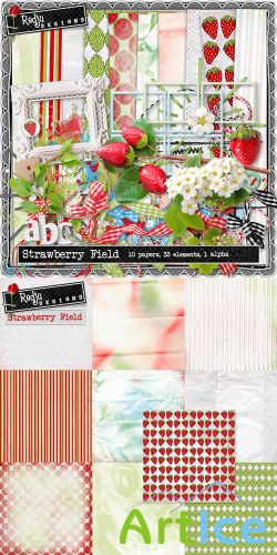 Scrap Set - Strawberry Field PNG and JPG Files