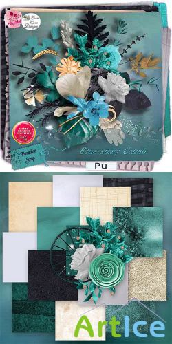 Scrap set - Blue Story Collb PNG and JPG Files