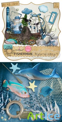 Scrap Set - Fisherman PNG and JPG Files