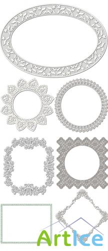 Lace Frames PNG and JPG Files