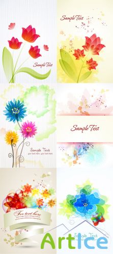 Floral Vector Illustrations Set 4