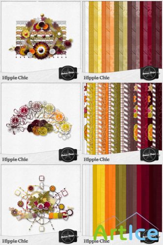 Scrap Set - Hippie Chic PNG and JPG Files