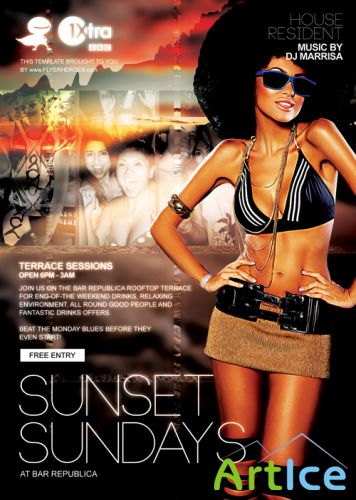 Sunset Sundays Flyer Template PSD