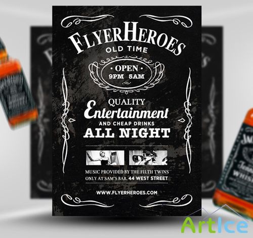 Whiskey Flyer Template PSD