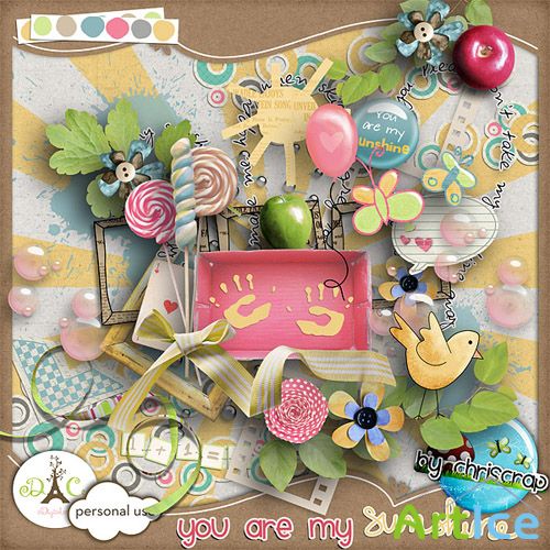 Scrap Set - You Are My Sunshine PNG and JPG Files