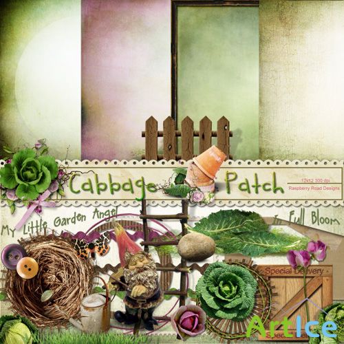 Scrap Set - Cabbage Patch PNG and JPG Files