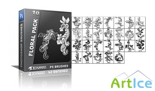 26 Floral Photoshop Brushes Pack 10