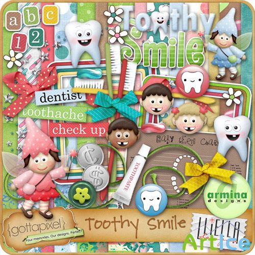 Scrap Set - Toothy Smile PNG and JPG Files
