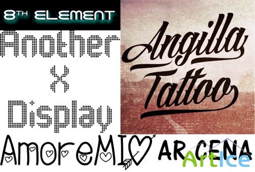 Fonts 8 thelement, AmoreMIO, Another X Display