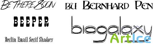 Fonts Beeper, Berlin-Email-Serif-Shadow, biogalaxy, bernhard-pen