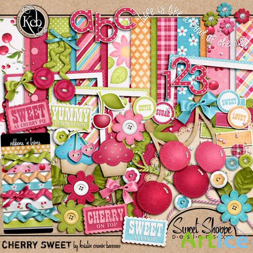 Scrap Set - Cherry Sweet PNG and JPG Files