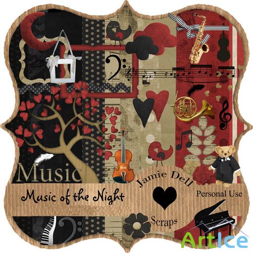 Scrap Set - Music of the Night PNG and JPG Files